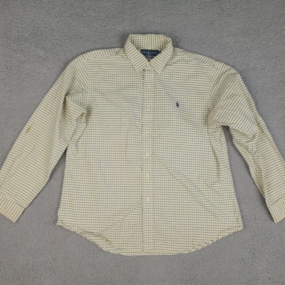Ralph Lauren Shirt Men's XL Multicolor Plaid Custom Fit Cotton Casual
